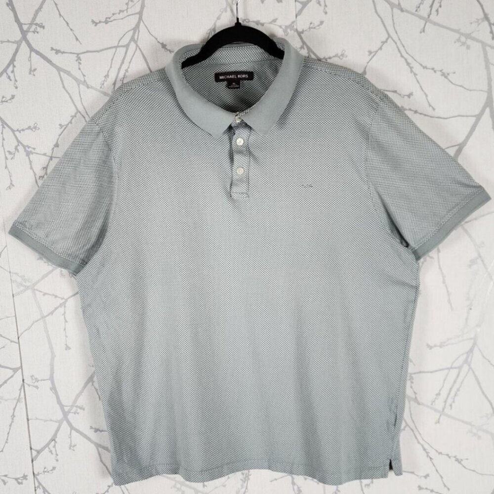 Michael Kors Gray Dots Printed Polo Shirt
